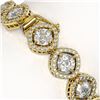 Image 3 : 15.58 ctw Cushion Cut Diamond Micro Pave Bracelet 18K Yellow Gold - REF-2165W9H