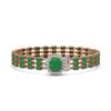 Image 1 : 31.91 ctw Emerald & Diamond Bracelet 14K Rose Gold - REF-312A5N