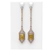 Image 1 : 10.93 ctw Canary Citrine & Diamond Earrings 18K Rose Gold - REF-354H5R