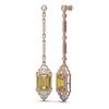 Image 2 : 10.93 ctw Canary Citrine & Diamond Earrings 18K Rose Gold - REF-354H5R
