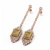 Image 3 : 10.93 ctw Canary Citrine & Diamond Earrings 18K Rose Gold - REF-354H5R