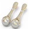 Image 3 : 4.28 ctw Diamond & Pearl Earrings 18K Yellow Gold - REF-353K5Y