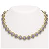 Image 1 : 83.82 ctw Tanzanite & Diamond Victorian Necklace 14K Yellow Gold - REF-2511K8Y