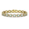 Image 1 : 11.02 ctw Aquamarine & Diamond Micro Pave Halo Bracelet 10k Yellow Gold - REF-309H3R