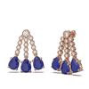 Image 2 : 24.78 ctw Sapphire & Diamond Earrings 18K Rose Gold - REF-618Y2X
