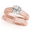 Image 1 : 1 ctw Certified VS/SI Diamond Solitaire 2pc Wedding Set 14k Rose Gold - REF-273A2N
