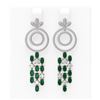 Image 1 : 11.72 ctw Emerald & Diamond Earrings 18K White Gold - REF-525R5K