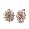 Image 2 : 5.67 ctw Aquamarine & Diamond Earrings 18K Rose Gold - REF-447H3R