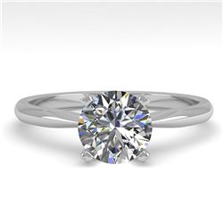 1.0 ctw VS/SI Diamond Engagment Designer Ring 14k White Gold - REF-222R8K