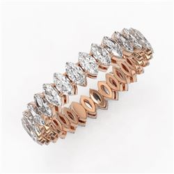 3.9 ctw Marquise Cut Diamond Eternity Ring 18K Rose Gold - REF-394W5H