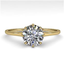 1.01 ctw Certified VS/SI Diamond Engagment Ring 18k Yellow Gold - REF-315N2F