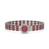 Image 1 : 31.91 ctw Ruby & Diamond Bracelet 14K White Gold - REF-307K8Y