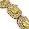 Image 3 : 49.68 ctw Canary Citrine & Diamond Victorian Bracelet 14K Yellow Gold - REF-1055W3H