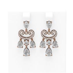 5.64 ctw Diamond Earrings 18K Rose Gold - REF-872G6W