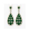 Image 1 : 27.47 ctw Emerald & Diamond Earrings 18K Yellow Gold - REF-700M2G