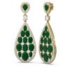 Image 2 : 27.47 ctw Emerald & Diamond Earrings 18K Yellow Gold - REF-700M2G