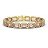 Image 1 : 22.81 ctw Morganite & Diamond Micro Pave Halo Bracelet 10k Yellow Gold - REF-569A6N