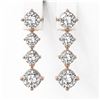 Image 2 : 3.78 ctw Cushion Diamond Earrings 18K Rose Gold - REF-587W2H
