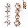 Image 3 : 3.78 ctw Cushion Diamond Earrings 18K Rose Gold - REF-587W2H