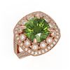 Image 1 : 7.07 ctw Certified Tourmaline & Diamond Victorian Ring 14K Rose Gold - REF-181X5A