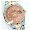 Image 1 : Rolex Men's Two Tone 14K Gold/SS, QuickSet, Diam Dial & Diam/Ruby Bezel - REF-557X6Y