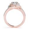 Image 3 : 1.92 ctw Certified VS/SI Diamond 2pc Wedding Set Halo 14k Rose Gold - REF-192M2G