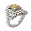Image 1 : 9.48 ctw Canary Citrine & Diamond Ring 18K White Gold - REF-437K3Y
