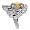 Image 2 : 9.48 ctw Canary Citrine & Diamond Ring 18K White Gold - REF-437K3Y