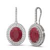 Image 2 : 9.12 ctw Ruby & Diamond Earrings 18K White Gold - REF-245W5H
