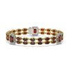 Image 1 : 15.75 ctw Garnet & Diamond Bracelet 14K Yellow Gold - REF-232R5K