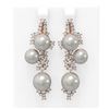 Image 1 : 2.43 ctw Diamond & Pearl Earrings 18K Rose Gold - REF-238F2M