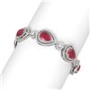 Image 2 : 32.24 ctw Ruby & Diamond Bracelet 18K White Gold - REF-890R9K