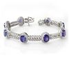 Image 1 : 21.25 ctw Tanzanite & Diamond Bracelet 14k White Gold - REF-496W8H