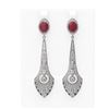 Image 1 : 9.69 ctw Ruby & Diamond Earrings 18K White Gold - REF-485N5F