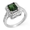 Image 1 : 2.50 ctw Green Tourmaline & Diamond Ring 18k White Gold - REF-101N8F