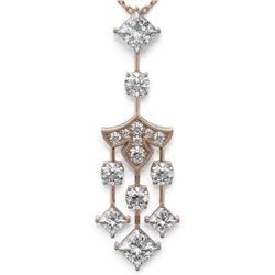 2.75 ctw Princess Cut Diamond Necklace 18K Rose Gold - REF-369X3A
