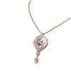 Image 2 : 5.6 ctw Tanzanite & Diamond Necklace 18K Rose Gold - REF-381A8N