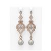Image 1 : 4.57 ctw Diamond & Pearl Earrings 18K Rose Gold - REF-482Y9X