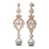 Image 2 : 4.57 ctw Diamond & Pearl Earrings 18K Rose Gold - REF-482Y9X