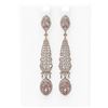 Image 1 : 9.72 ctw Morganite & Diamond Earrings 18K Rose Gold - REF-527F3M