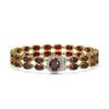 Image 1 : 28.52 ctw Garnet & Diamond Bracelet 14K Yellow Gold - REF-218X2A