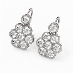 4.32 ctw Diamond Designer Earrings 18K White Gold - REF-418K2Y