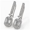 Image 1 : 2.4 ctw Emerald Cut Diamond Designer Earrings 18K White Gold - REF-395M8G