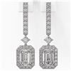 Image 2 : 2.4 ctw Emerald Cut Diamond Designer Earrings 18K White Gold - REF-395M8G
