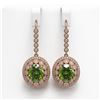 Image 1 : 15.02 ctw Tourmaline & Diamond Victorian Earrings 14K Rose Gold - REF-401K6Y