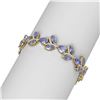 Image 2 : 31.02 ctw Tanzanite & Diamond Bracelet 18K Yellow Gold - REF-872X8A