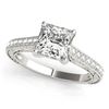 Image 1 : 0.8 ctw Certified VS/SI Princess Diamond Ring 18k White Gold - REF-100A8N