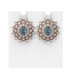 Image 1 : 8.08 ctw Aquamarine & Diamond Earrings 18K Rose Gold - REF-336H4R