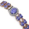 Image 2 : 28.22 ctw Tanzanite & Diamond Bracelet 14K Rose Gold - REF-400Y2X