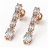 Image 1 : 3.78 ctw Pear Diamond Earrings 18K Rose Gold - REF-629H2R